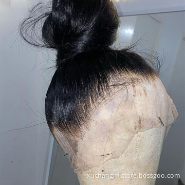 Pre Plucked Kinky Curly High Ponytail Virgin Brazilian Cuticle Aligned Human Hair 360 Lace Frontal Wig
